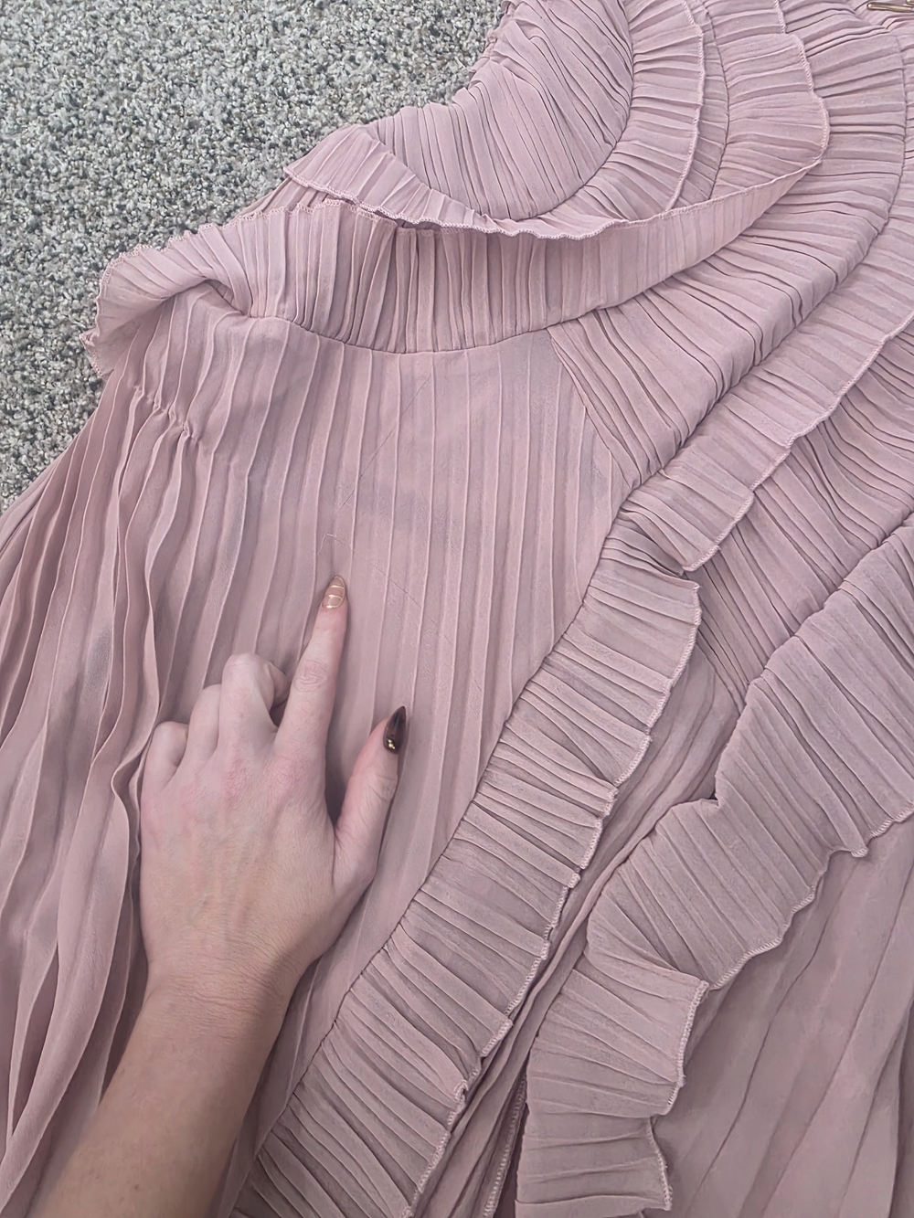 Chiffon Ruffle Halter Dress in Light Pink - Picture 5 of 12